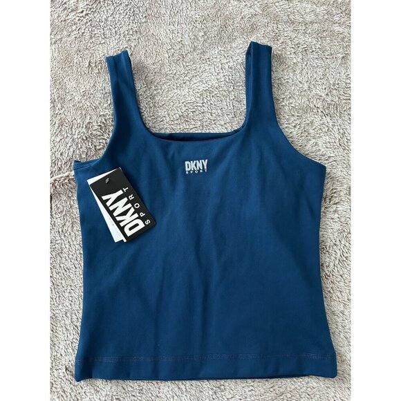 Dkny Sport Women's Balance Compression Tank Top - Poseidon teal blue Size S New - Picture 11 of 13